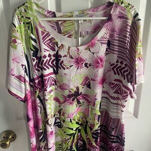 Pink/purple/ green Top